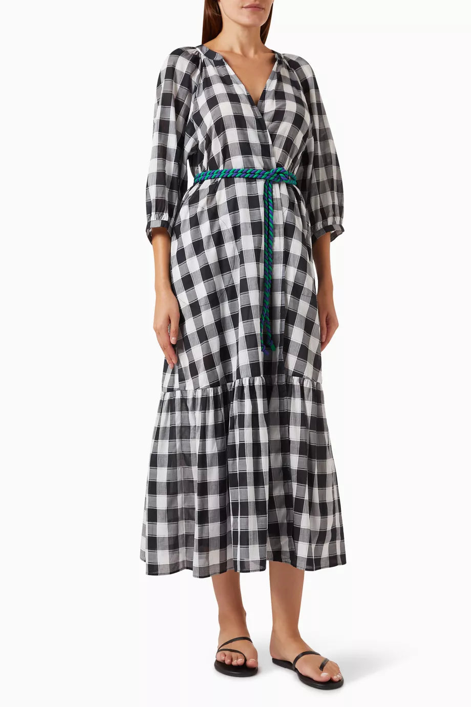 Chess Maxi Dress in Cotton-voile