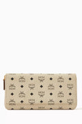 Large Zip Around Wallet in Visetos