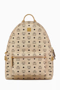 Medium Stark Side Studs Visetos Backpack in Coated-canvas