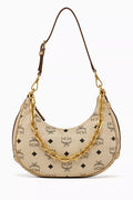 Aren Visetos Crescent Hobo Shoulder Bag in Coated-canvas