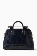 Mini Dome Tote Bag in Croc-embossed Leather