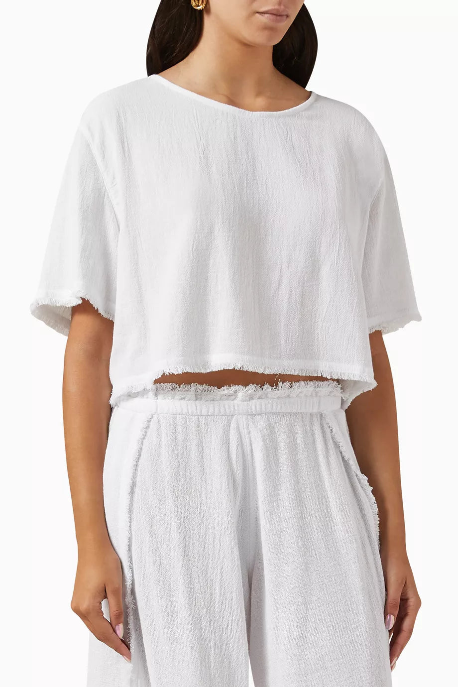 Pani Crop T-shirt in Cotton-jute