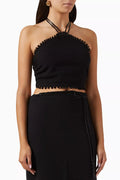 Lukumxiw Halter Crop Top in Cotton-jute