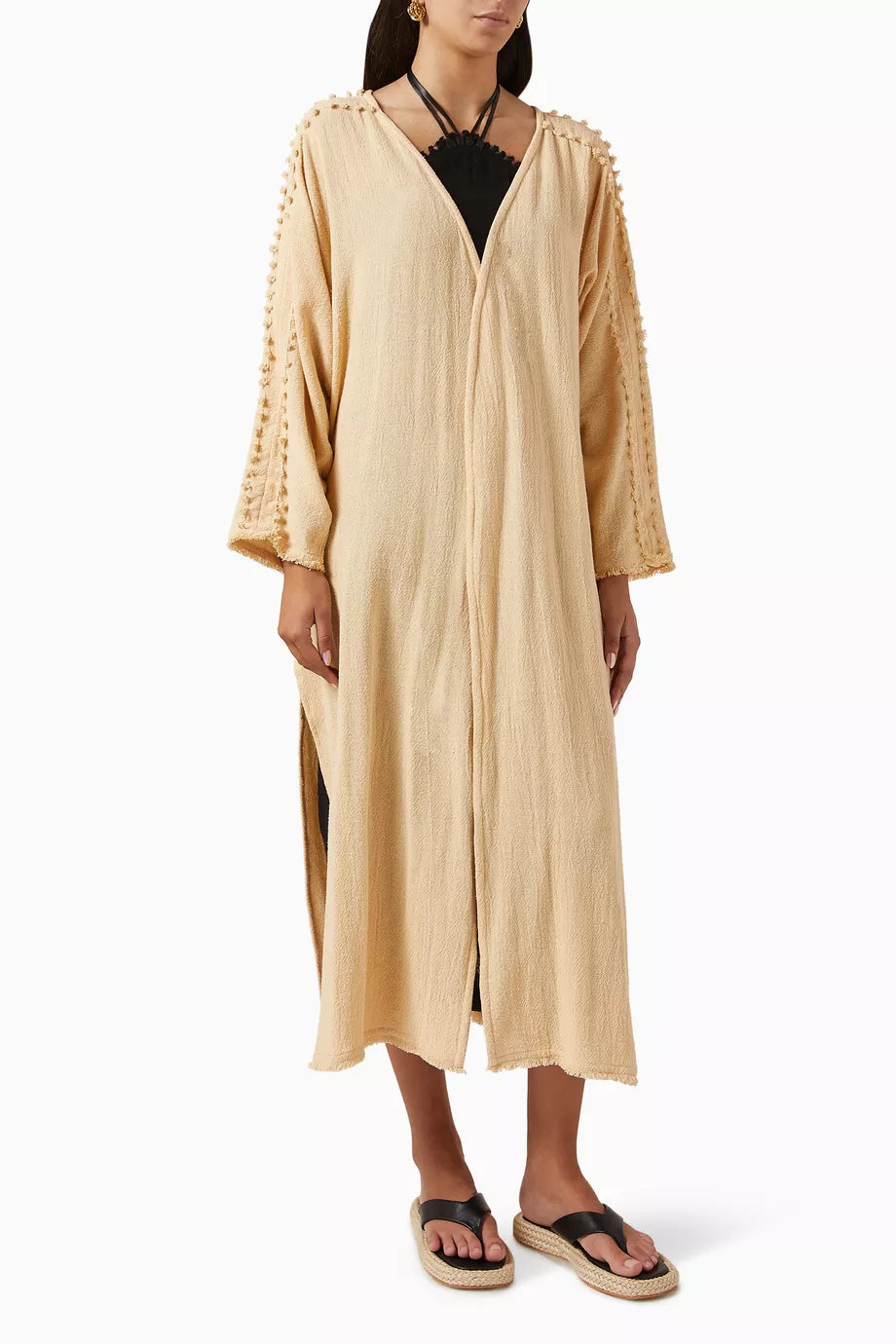 Kolonte Long Cardigan in Cotton-jute