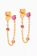 Dangle Chain Earrings in Gold-plated Brass