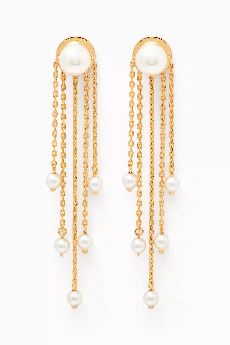 Cascading Pearl Earrings in Gold-vermeil