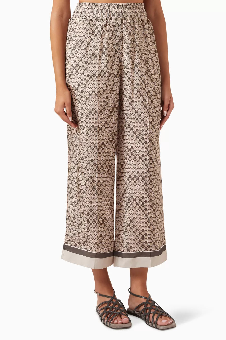 Straight-fit Printed Pants