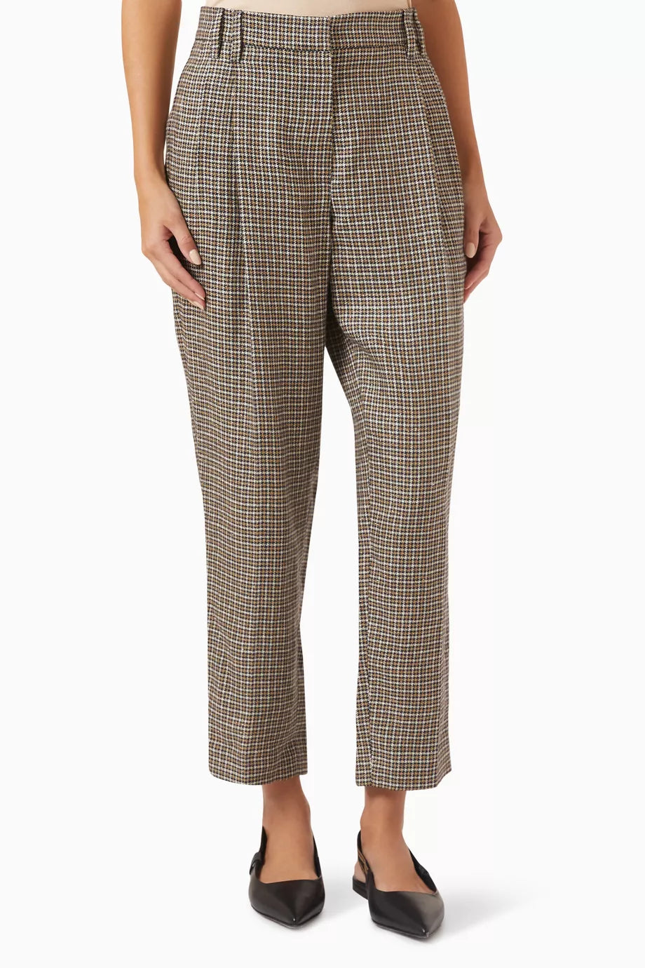 Houndstooth Pants in Linen