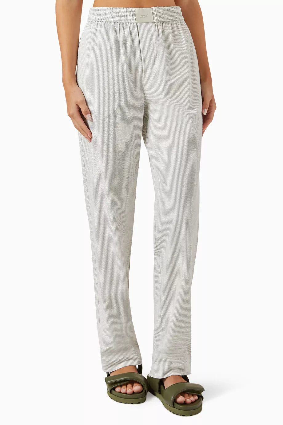 Ida Straight-fit Pants in Seersucker