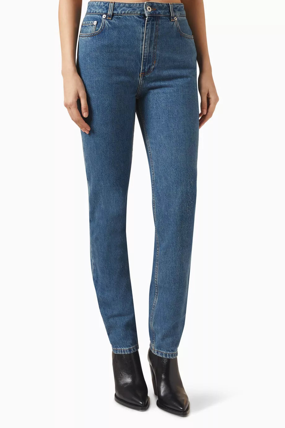 High-waisted Slim-fit Jeans in Denim