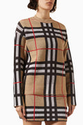 Harietta Check Sweater in Cotton-knit