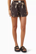 Ida Iris Floral Boxer Shorts in Cupro-blend