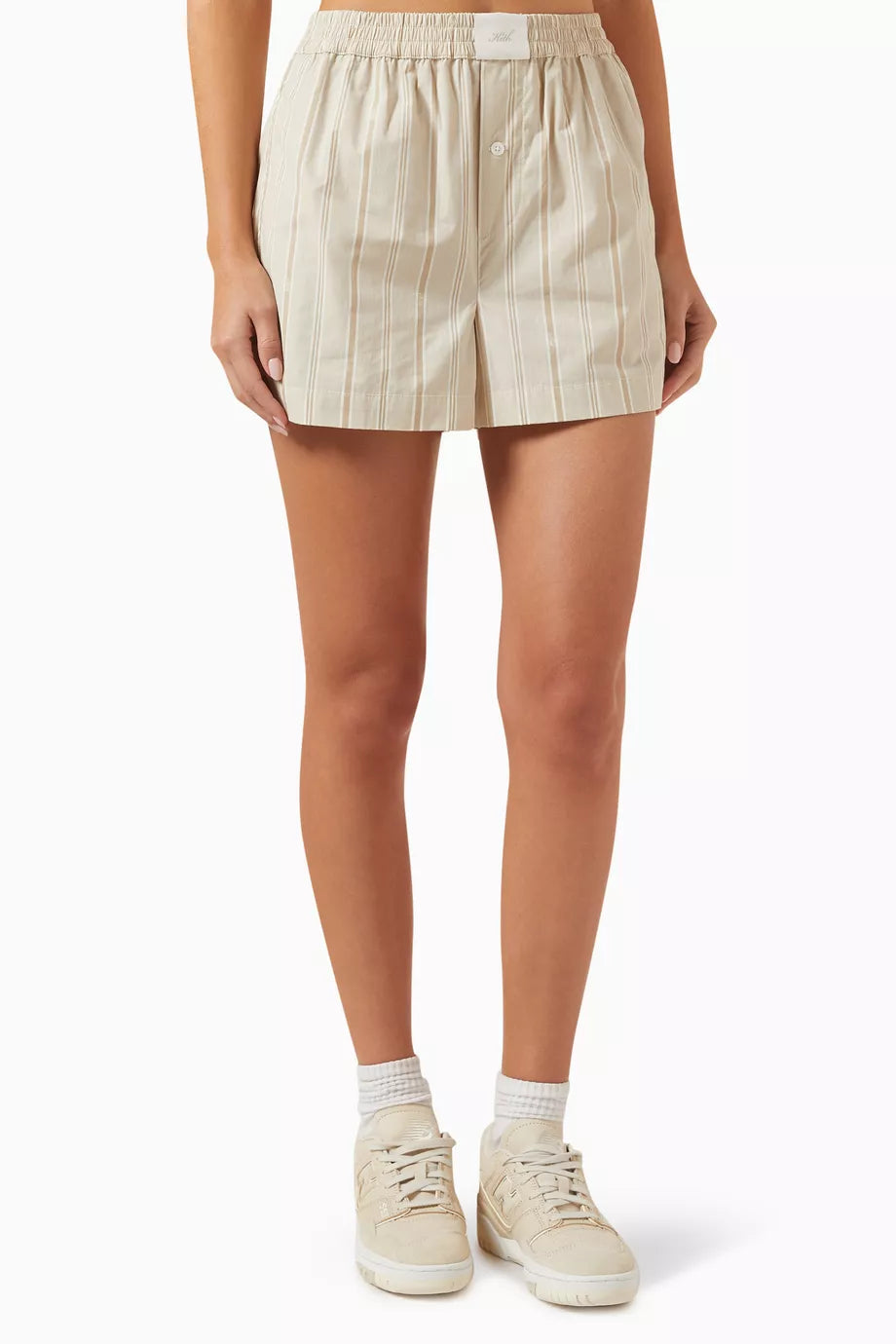 Ida Logo Striped Boxer Shorts in Cotton