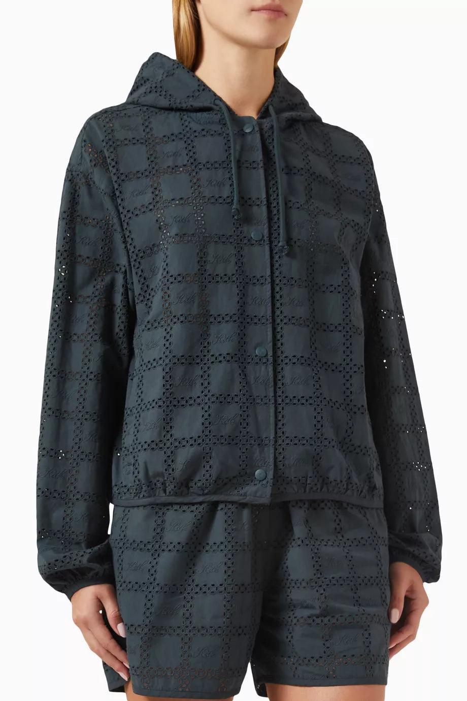 Dylan Broderie Logo Jacket in Cotton