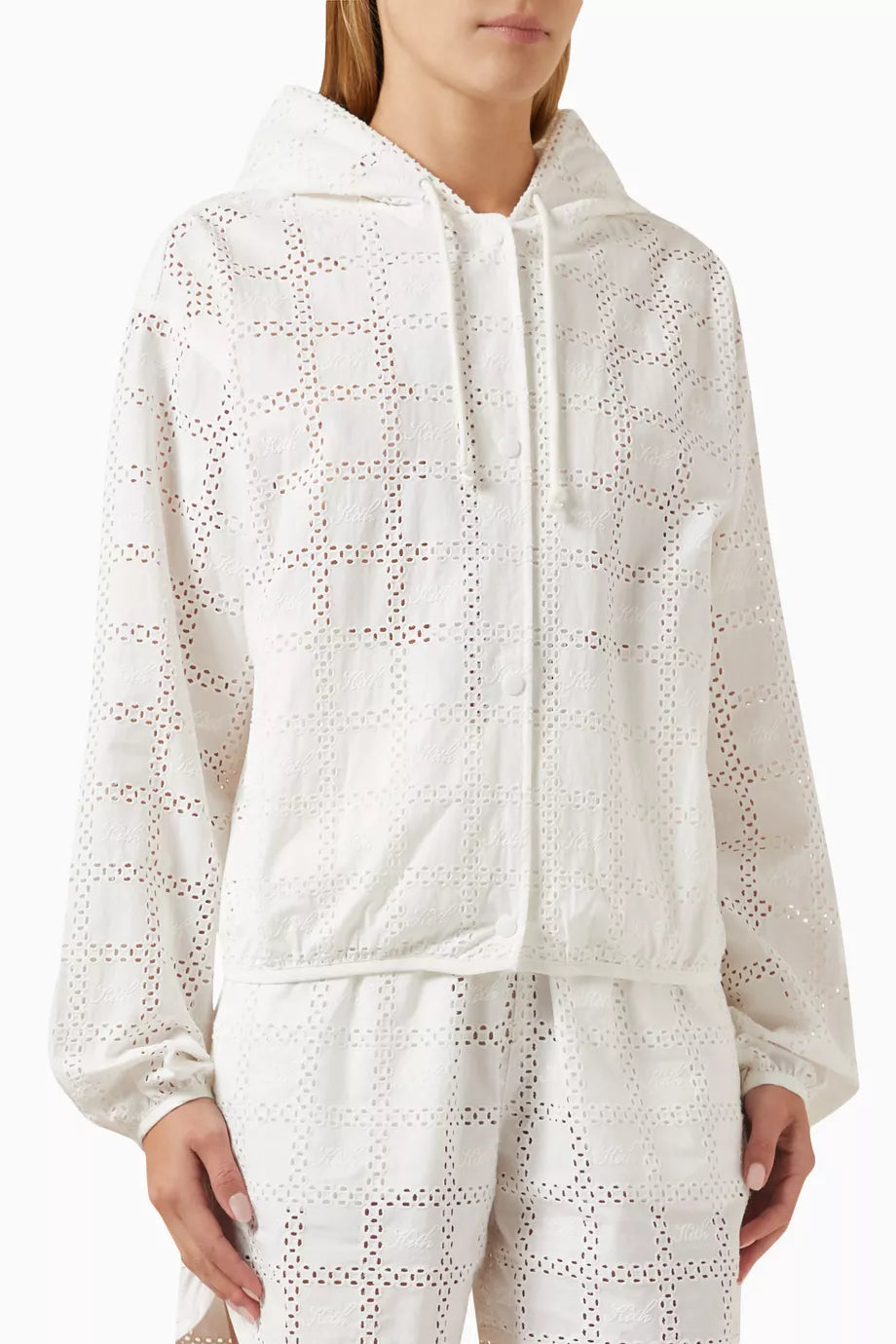 Dylan Broderie Logo Jacket in Cotton