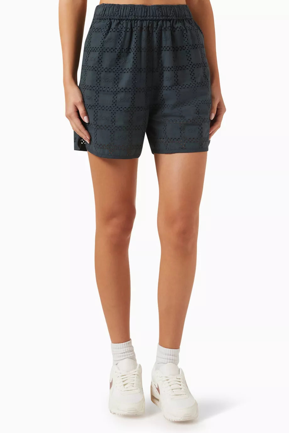 Dylan Broderie Logo Shorts in Cotton