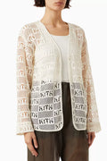 Ethan Logo Cardigan in Cotton Lace
