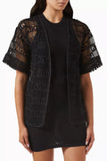 Jace Logo Cardigan in Cotton Lace