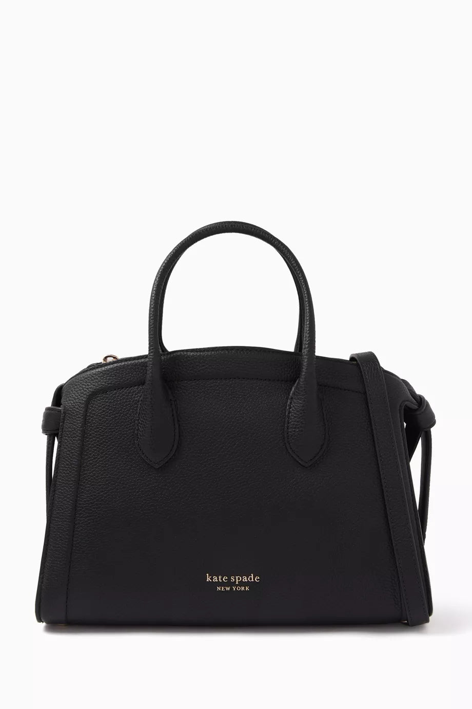 Medium Knott Zip-top Satchel Bag in Leather