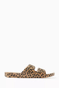 Leo Camel Slide Sandals in Rubber