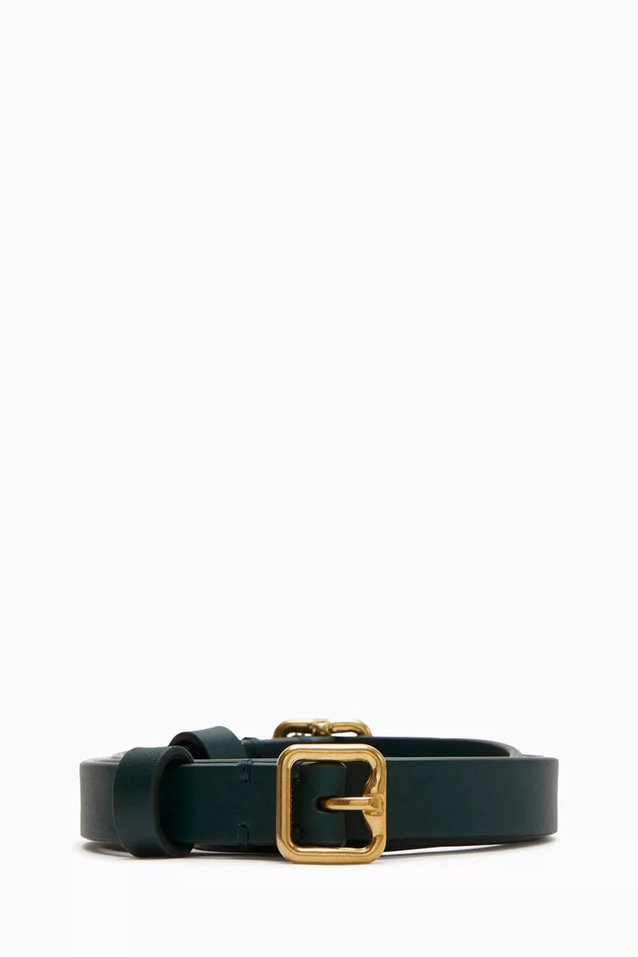 Double B Buckle Belt in Calfskin Leather