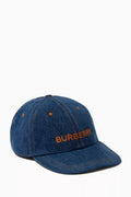 Embroidered Logo Baseball Cap in Cotton Denim