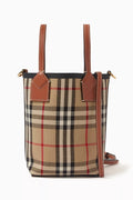 Mini London Tote Bag in Vintage Check Canvas