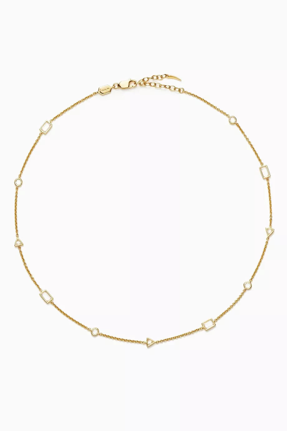 Floating Stone Charm Choker in 18kt Recycled Gold-plated Vermeil