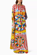 Carretto-print Kaftan in Twill