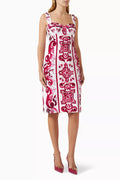 Majolica-print Midi Dress in Cotton