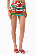Carretto-print Drill Shorts in Cotton
