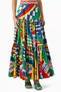 Carretto-print Maxi Skirt in Cotton