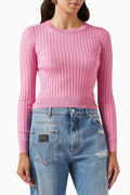 Ribbed Crop Sweater in Silk