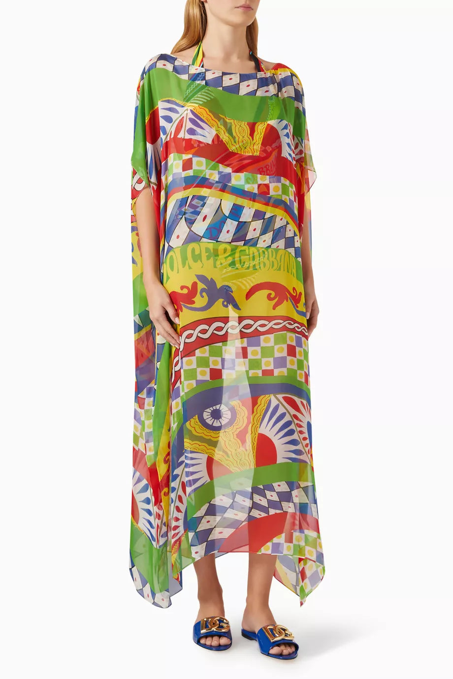 Carretto-print Kaftan in Chiffon