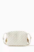 Mini Loop Crossbody Bag in Intrecciato Leather