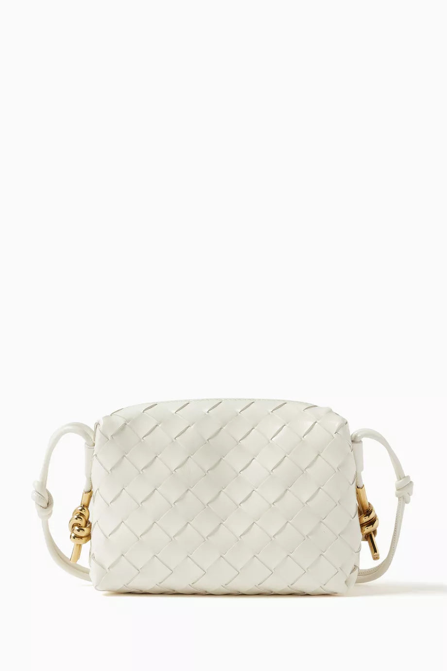 Mini Loop Crossbody Bag in Intrecciato Leather