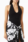 Halterneck Bodysuit in Stretch Cashmere