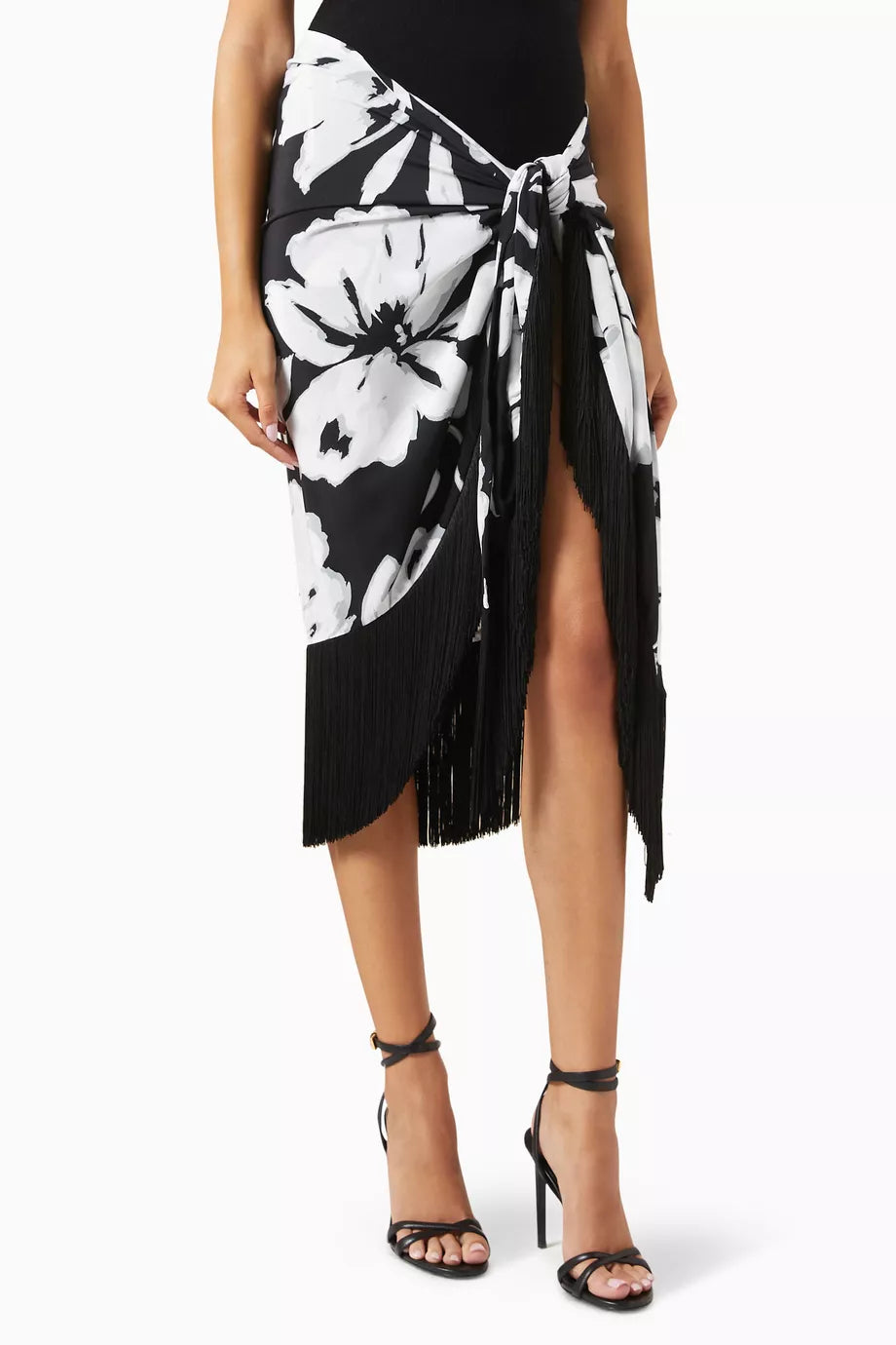 Floral Fringe Sarong in SIlk