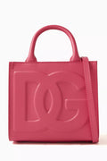 Mini Daily Logo Tote Bag in Leather