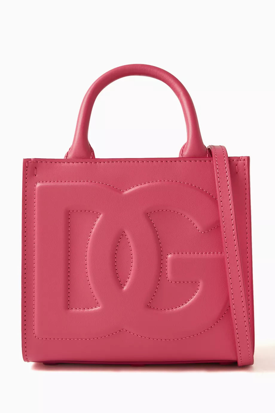 Mini Daily Logo Tote Bag in Leather