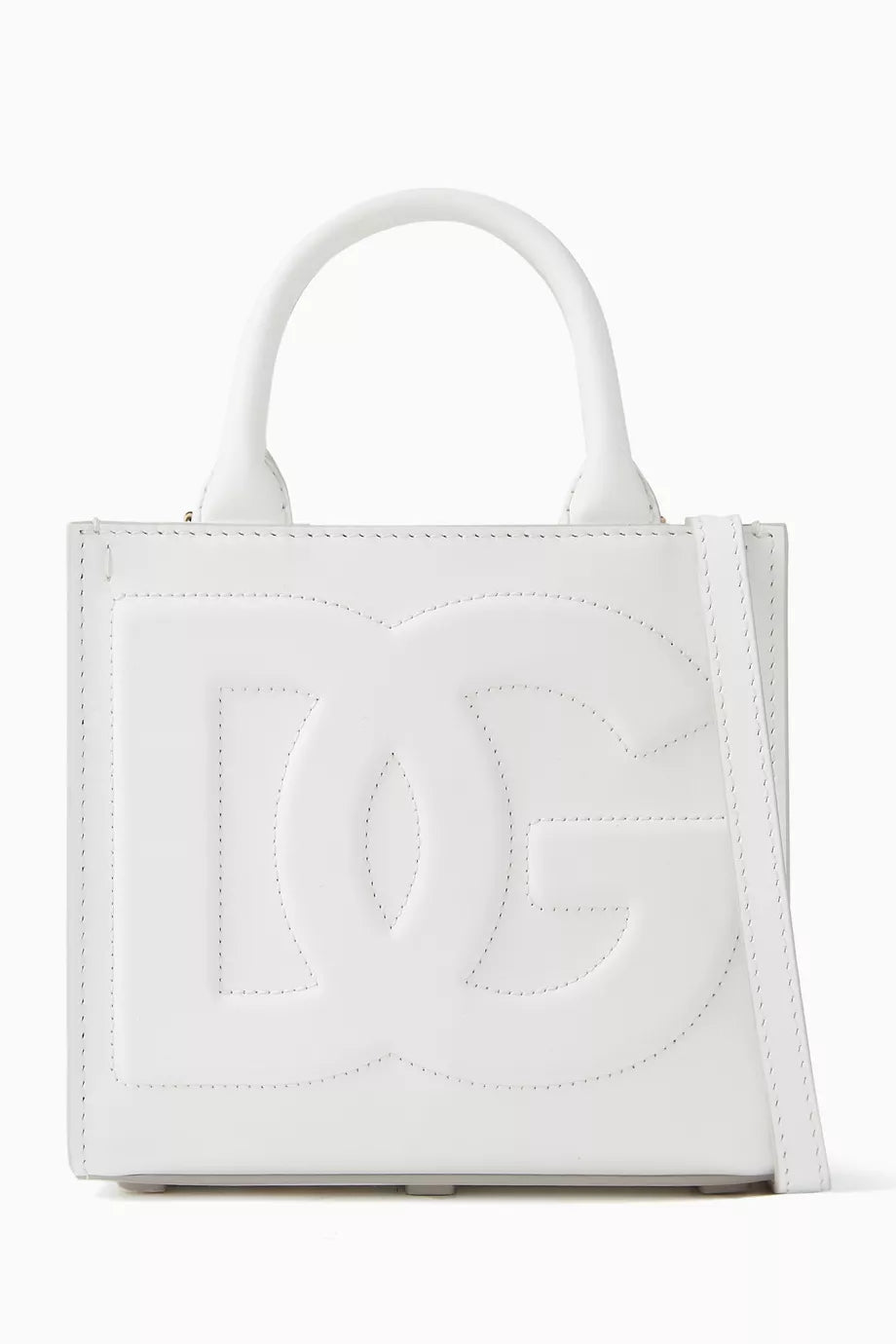 Mini Daily Logo Tote Bag in Leather