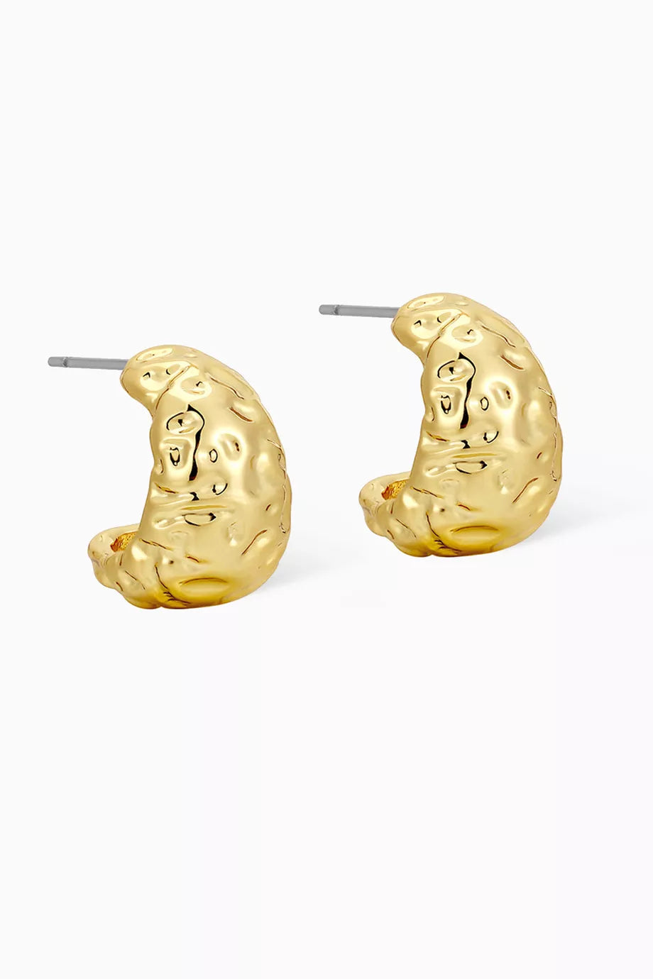 Mini Molten Hoop Earrings in Gold-plated Brass