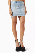 All-over Logo Mini Skirt in Denim