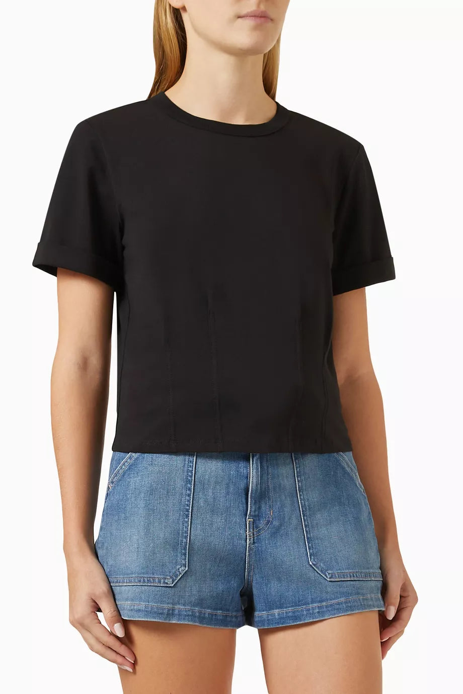 Ankara Stitched-Waist T-Shirt in Cotton