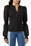Effy Puff Sleeved Top in Cotton