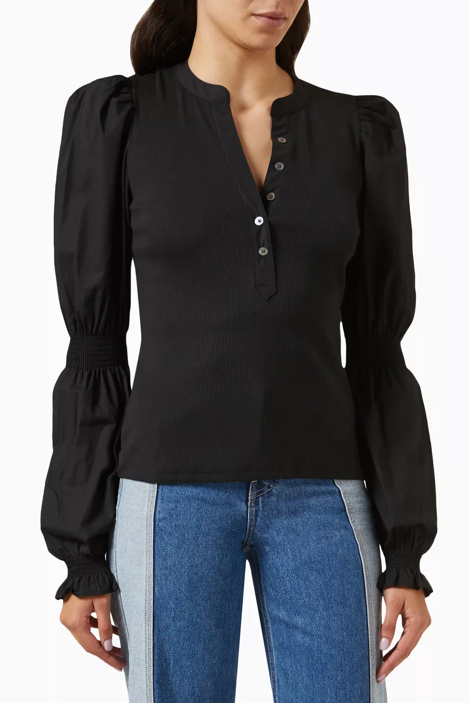 Effy Puff Sleeved Top in Cotton