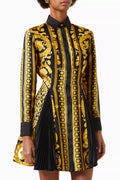Barocco-print Mini Dress in Silk