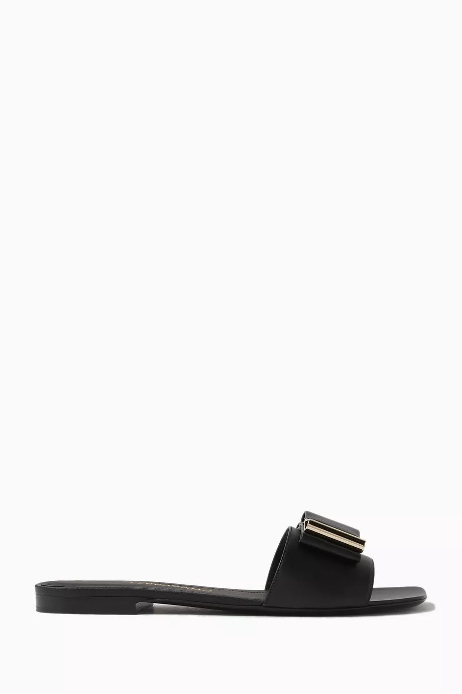 Lyana Double Bow Slides in Leather