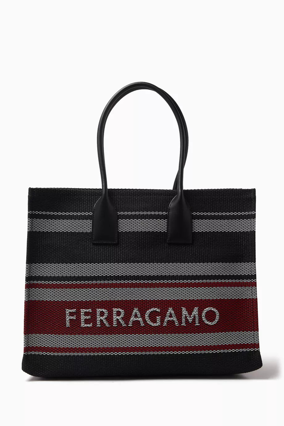 Beach Tote Bag in Striped Canvas