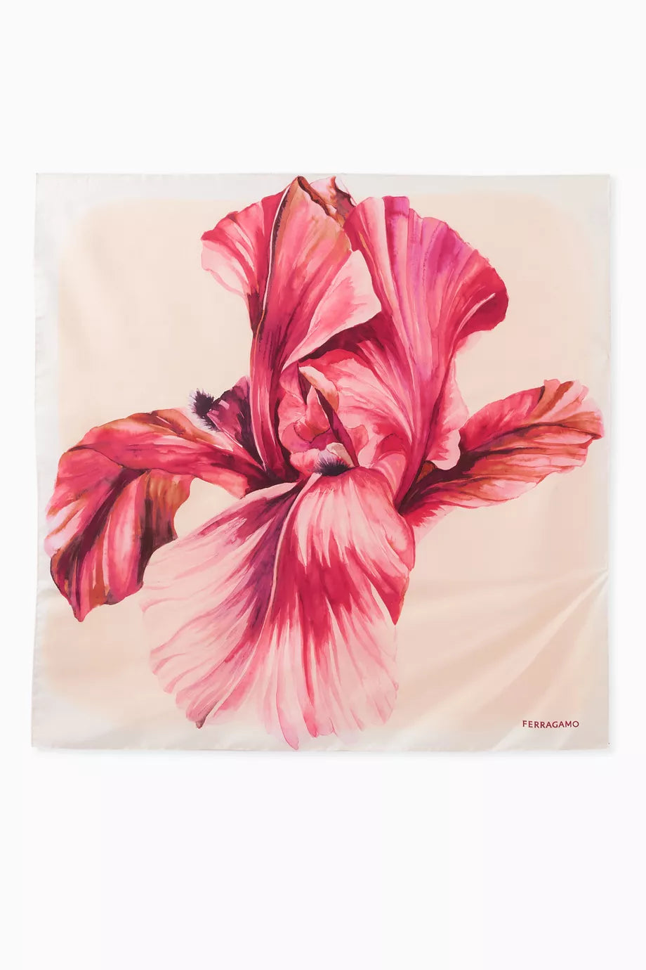 Iris Square Scarf in Silk Twill